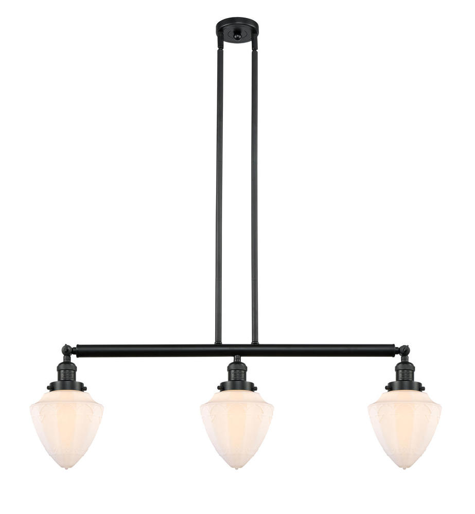 Bullet - 3 Light - 38 inch - Matte Black - Stem Hung - Island Light