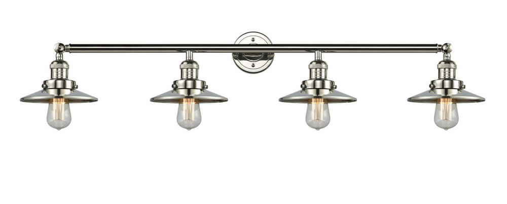 Railroad - 4 Light - 44 inch - Polished Nickel - Bath Vanity Light