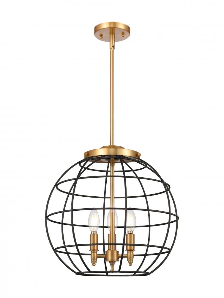 Lake Placid - 3 Light - 16 inch - Satin Gold - Pendant