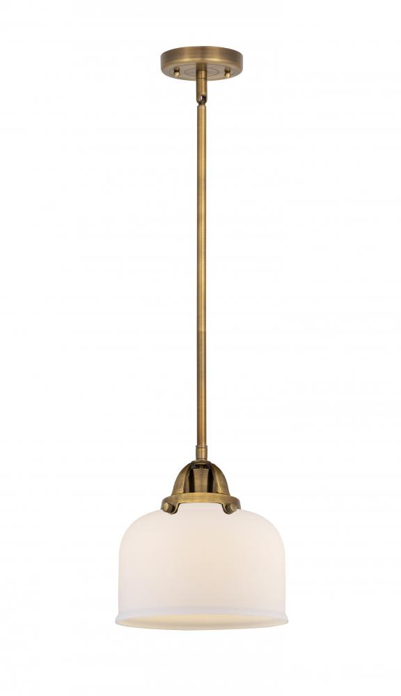 Bell - 1 Light - 8 inch - Brushed Brass - Cord hung - Mini Pendant