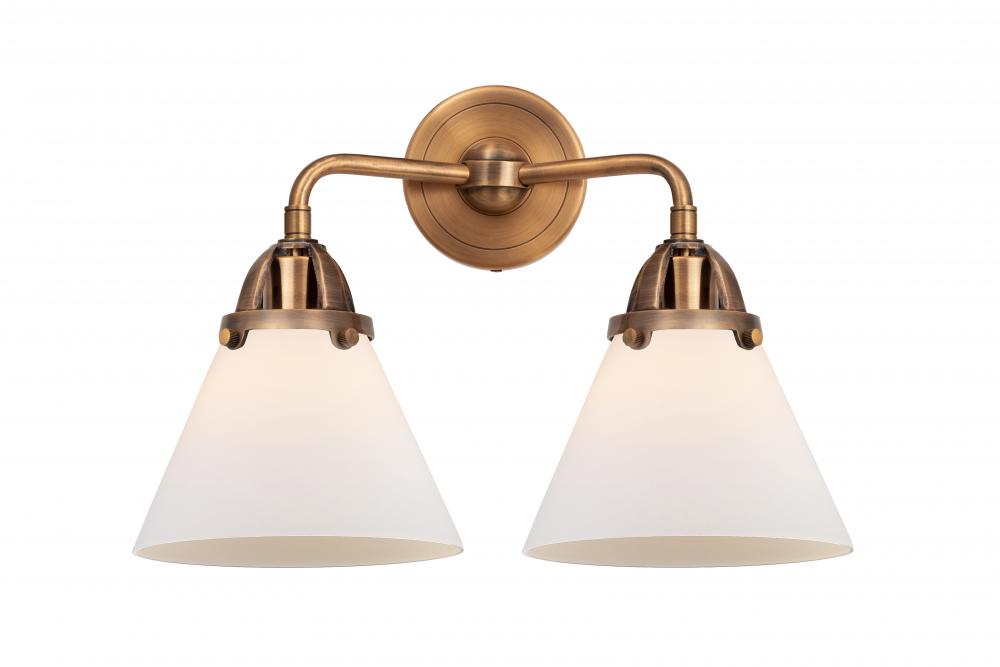 Cone - 2 Light - 16 inch - Brushed Satin Nickel - Bath Vanity Light