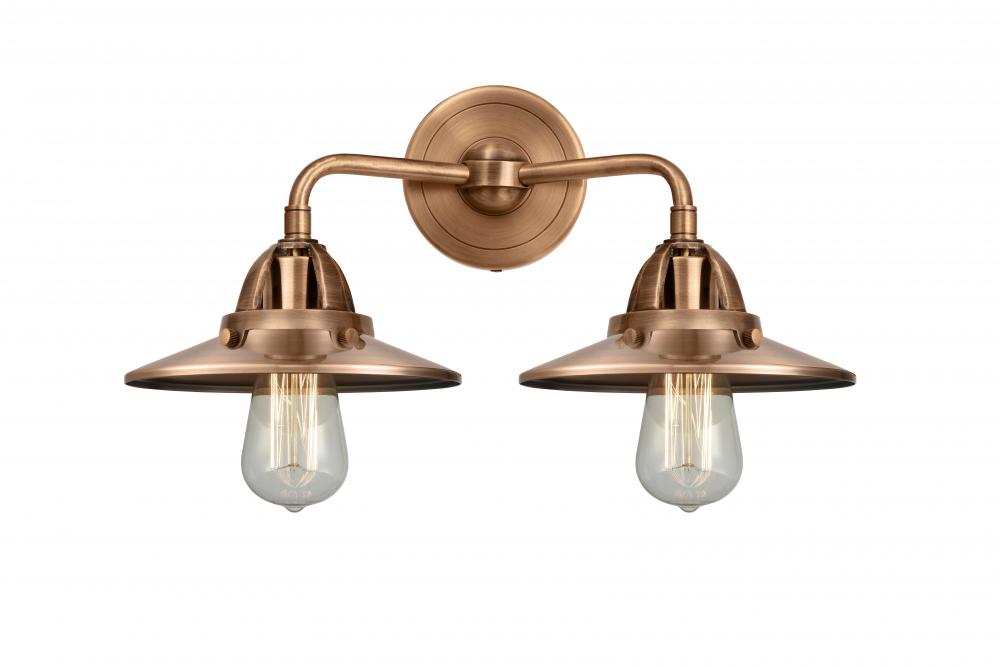 Railroad - 2 Light - 16 inch - Antique Copper - Bath Vanity Light