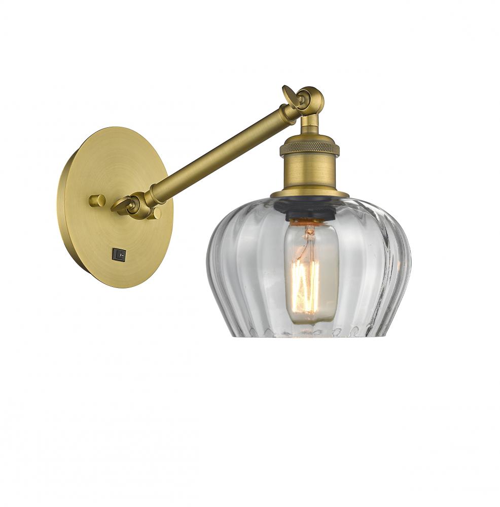 Fenton - 1 Light - 7 inch - Brushed Brass - Sconce