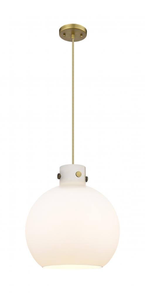 Newton Sphere - 1 Light - 14 inch - Brushed Brass - Cord hung - Pendant