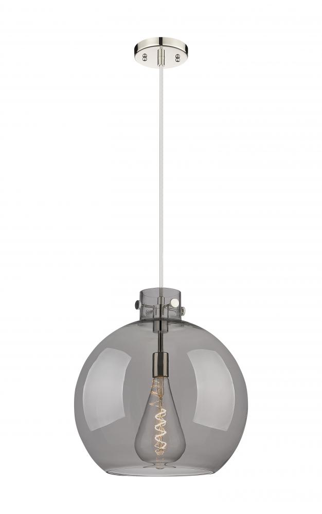 Newton Sphere - 1 Light - 16 inch - Polished Nickel - Cord hung - Pendant