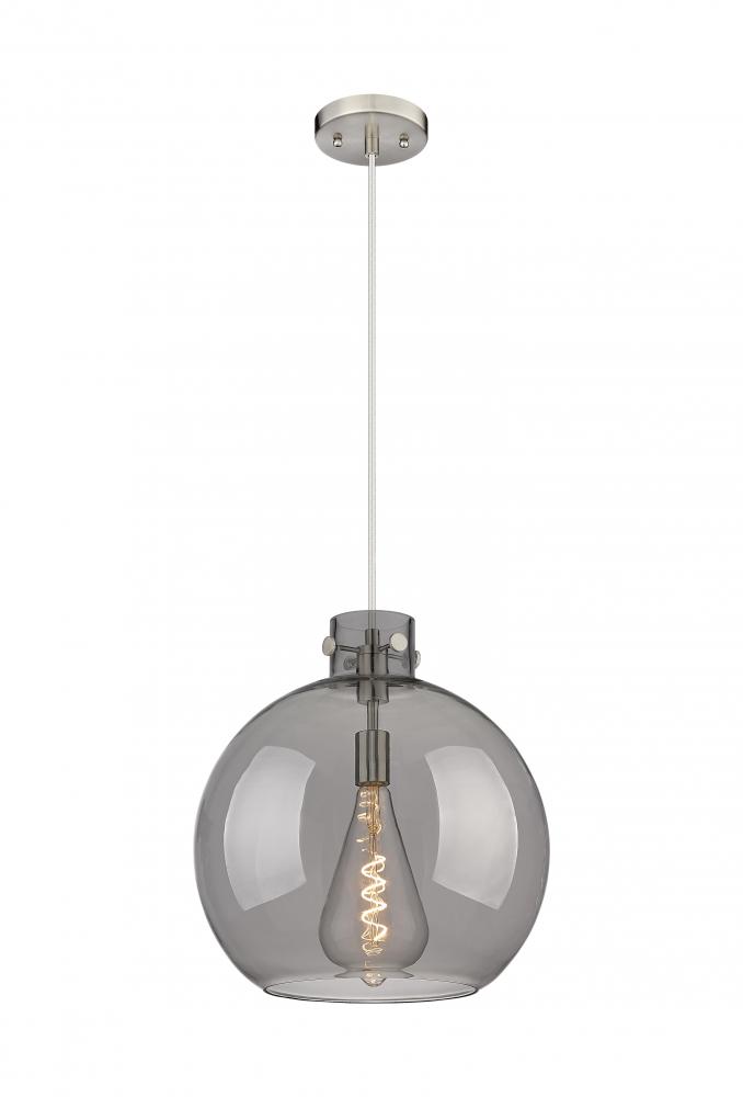 Newton Sphere - 1 Light - 16 inch - Brushed Satin Nickel - Cord hung - Pendant