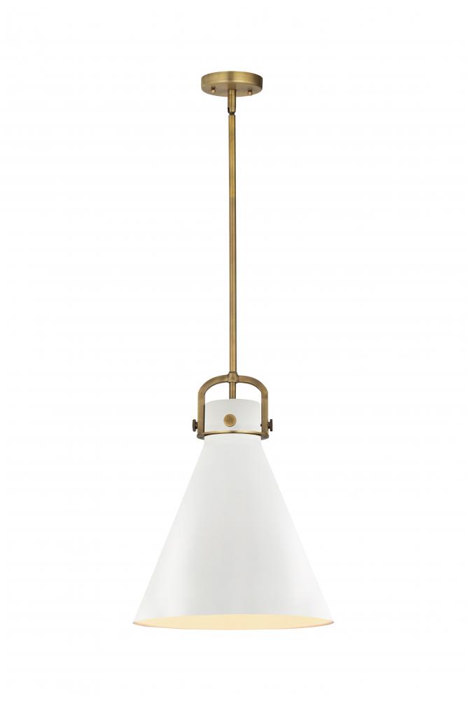 Newton Cone - 1 Light - 14 inch - Brushed Brass - Pendant