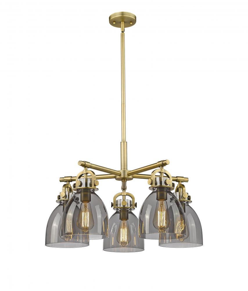 Newton Bell - 5 Light - 26 inch - Brushed Brass - Chandelier