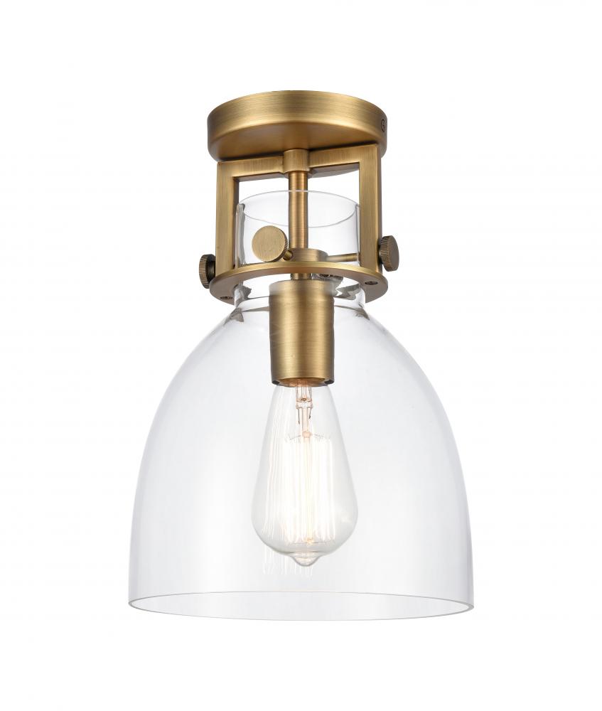 Newton Bell - 1 Light - 8 inch - Brushed Brass - Flush Mount