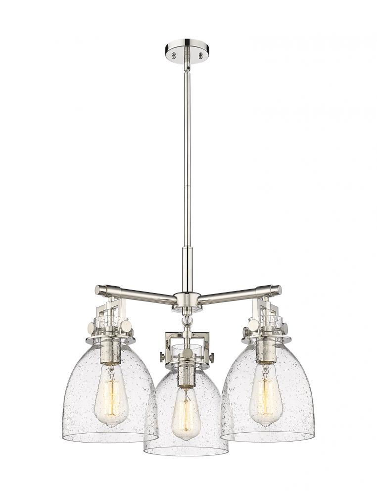 Newton Bell - 3 Light - 21 inch - Polished Nickel - Pendant