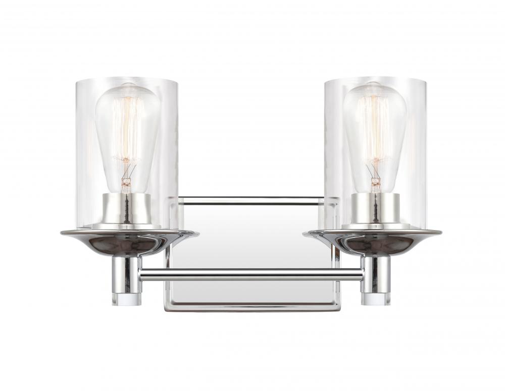 Manhattan - 2 Light - 15 inch - Polished Chrome - Bath Vanity Light