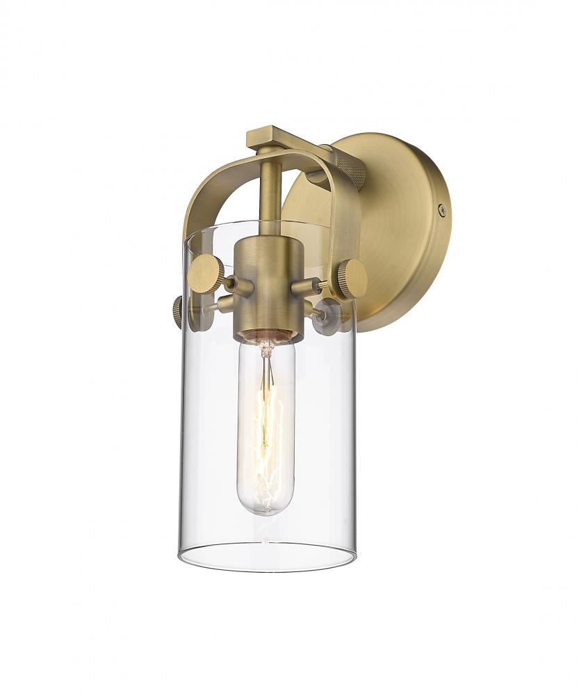 Pilaster II Cylinder - 1 Light - 7 inch Long Glass - Brushed Brass - Sconce