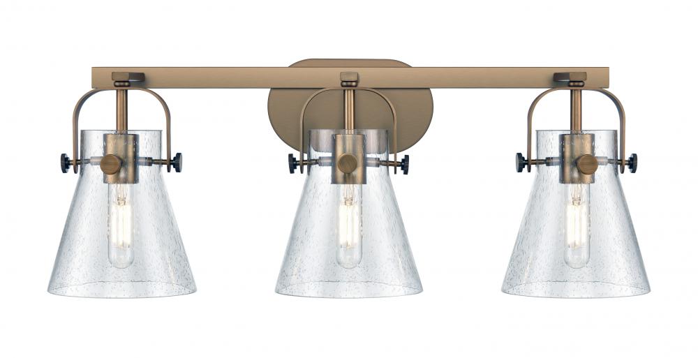 Pilaster II Cone - 3 Light - 27 inch - Brushed Brass - Bath Vanity Light