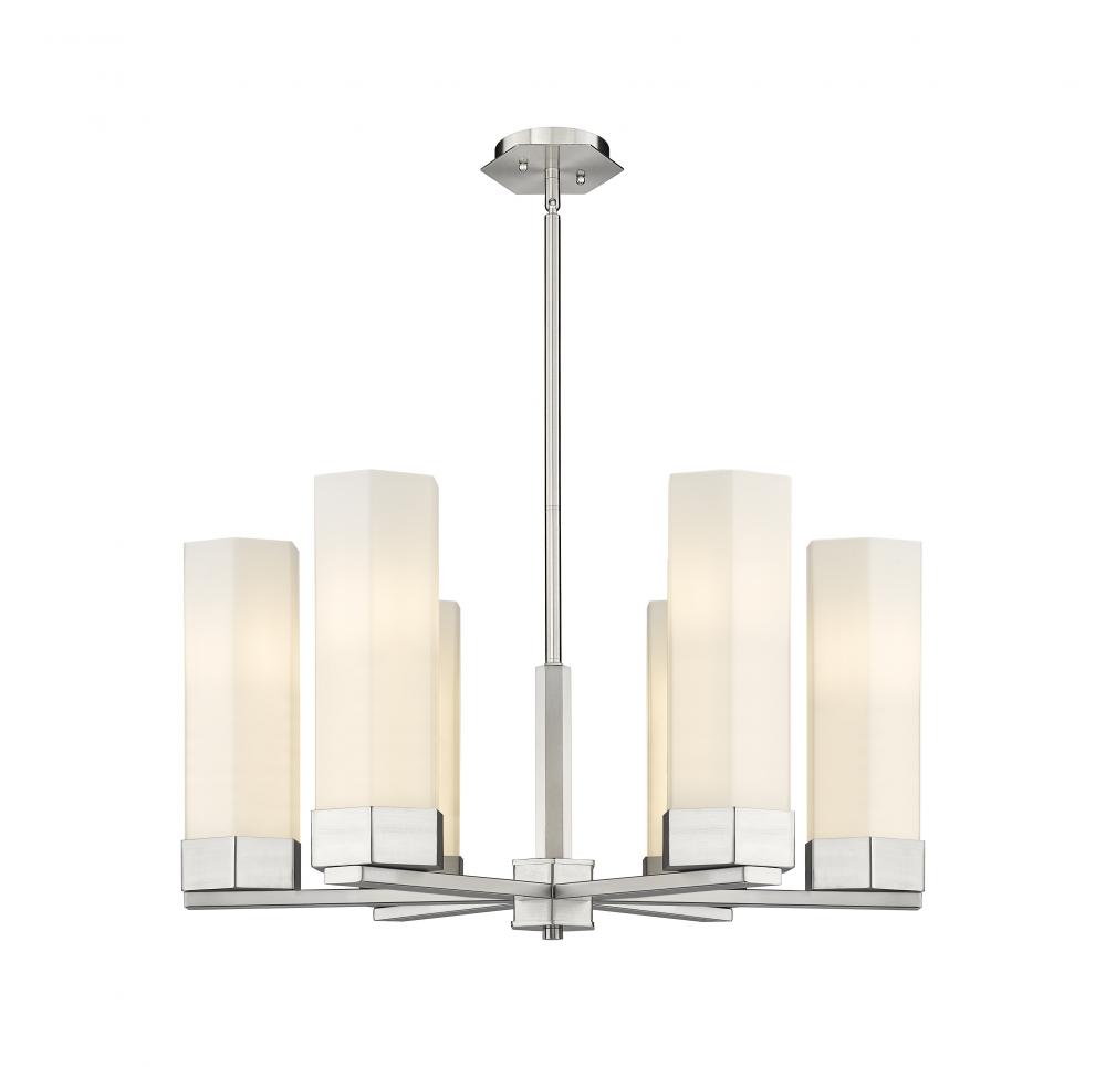 Claverack - 6 Light - 28 inch - Satin Nickel - Chandelier