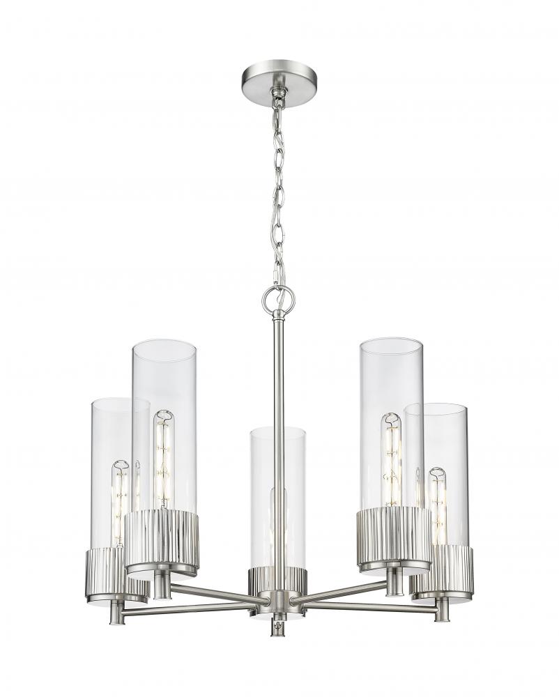 Bolivar - 5 Light - 25 inch - Satin Nickel - Chain Hung - Chandelier