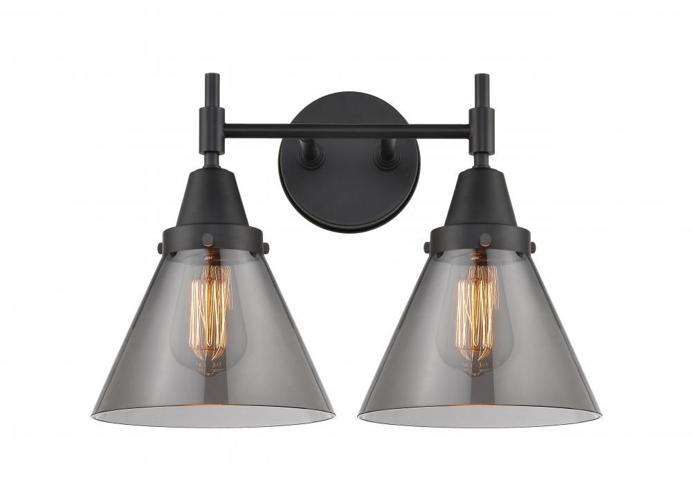 Cone - 2 Light - 17 inch - Matte Black - Bath Vanity Light