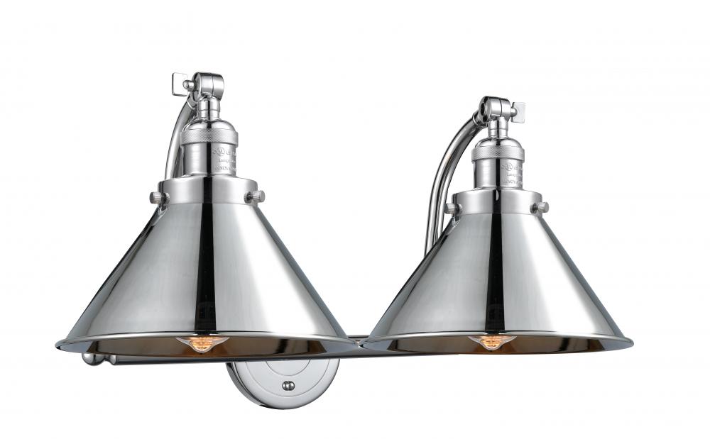 Briarcliff - 2 Light - 18 inch - Polished Chrome - Bath Vanity Light