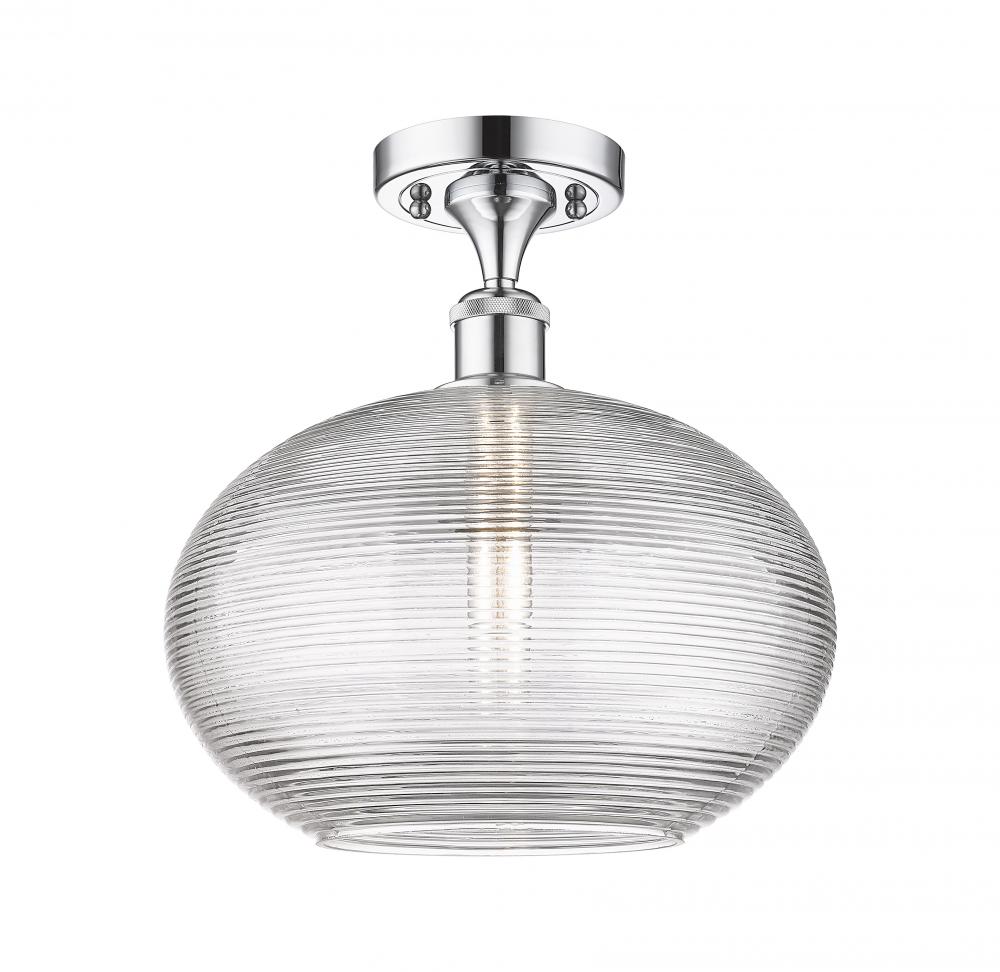 Ithaca - 1 Light - 12 inch - Polished Chrome - Semi-Flush Mount