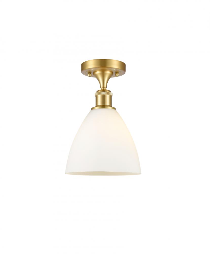 Bristol - 1 Light - 8 inch - Satin Gold - Semi-Flush Mount