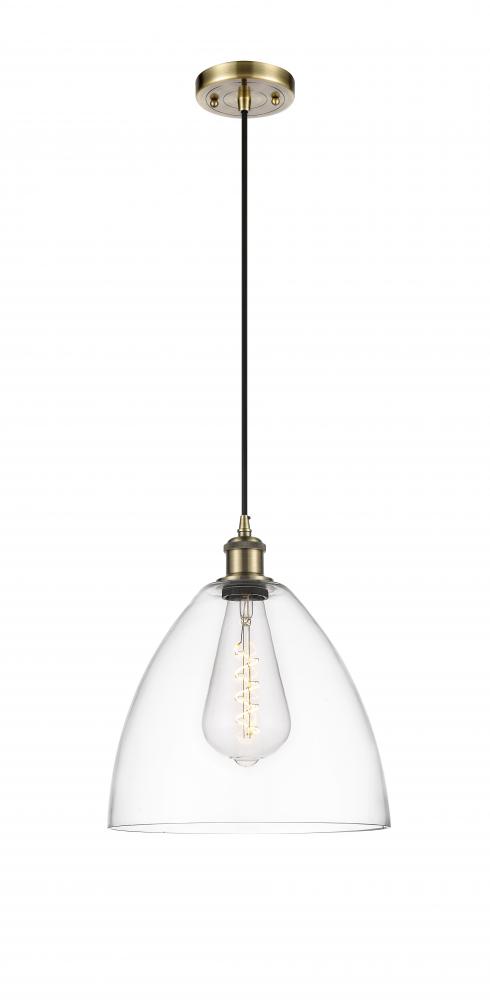 Bristol - 1 Light - 12 inch - Antique Brass - Cord hung - Mini Pendant