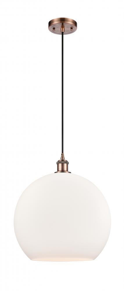 Athens - 1 Light - 14 inch - Antique Copper - Cord hung - Pendant