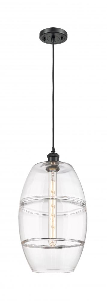 Vaz - 1 Light - 10 inch - Matte Black - Cord hung - Mini Pendant