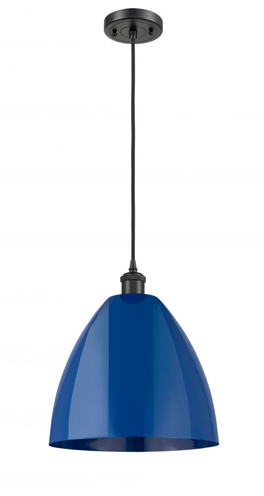 Plymouth - 1 Light - 12 inch - Matte Black - Cord hung - Mini Pendant