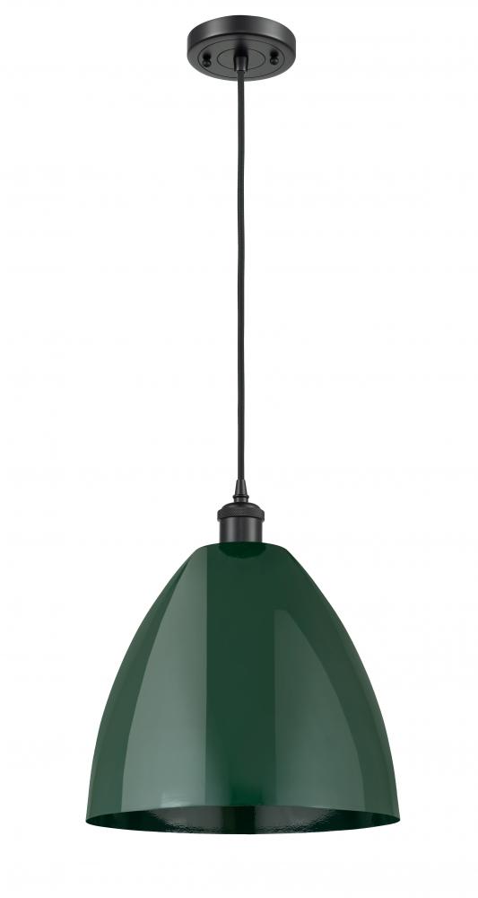 Plymouth - 1 Light - 12 inch - Matte Black - Cord hung - Mini Pendant