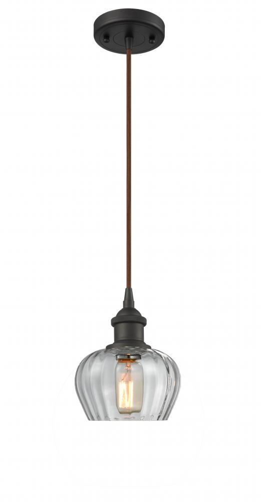 Fenton - 1 Light - 7 inch - Oil Rubbed Bronze - Cord hung - Mini Pendant