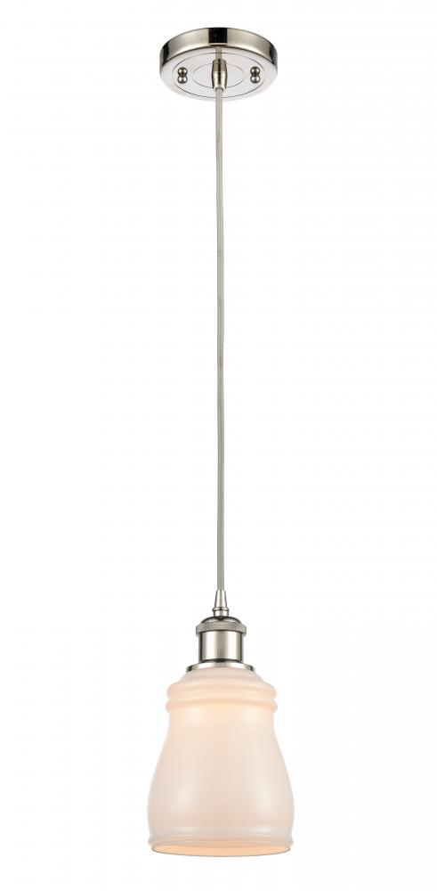 Ellery - 1 Light - 5 inch - Polished Nickel - Cord hung - Mini Pendant