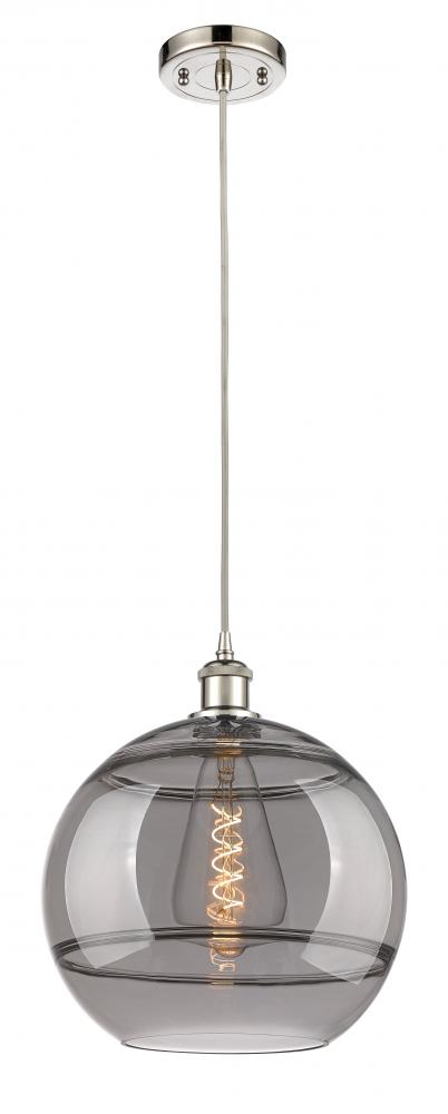 Rochester - 1 Light - 12 inch - Polished Nickel - Cord hung - Mini Pendant