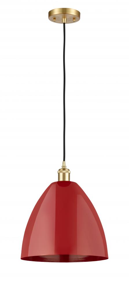 Plymouth - 1 Light - 12 inch - Satin Gold - Cord hung - Mini Pendant