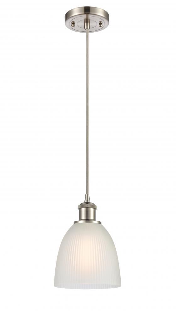 Castile - 1 Light - 6 inch - Brushed Satin Nickel - Cord hung - Mini Pendant