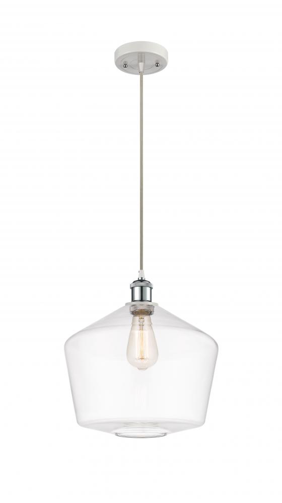 Cindyrella - 1 Light - 12 inch - White Polished Chrome - Cord hung - Mini Pendant