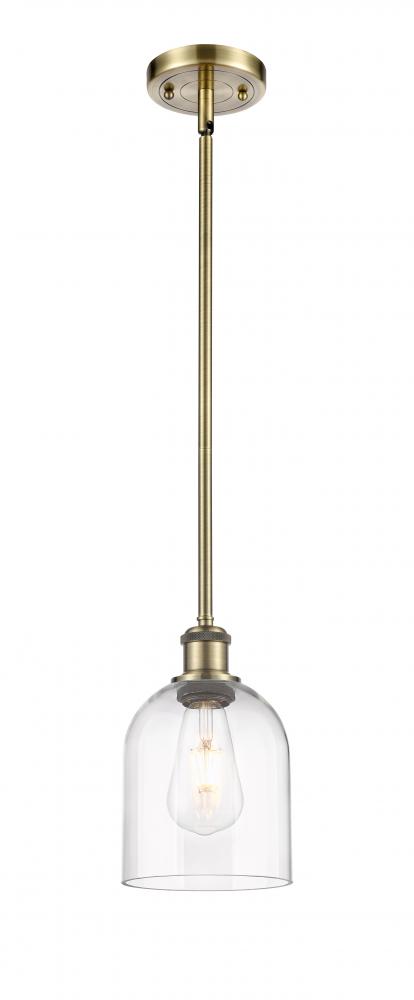 Bella - 1 Light - 6 inch - Antique Brass - Mini Pendant