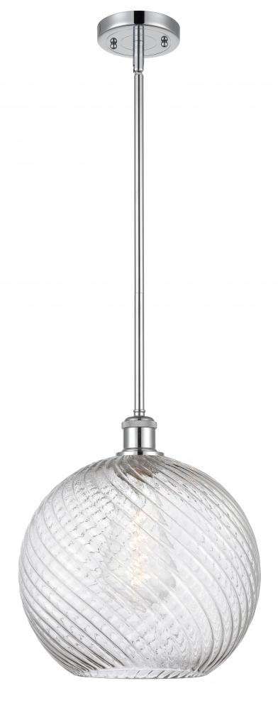 Athens Twisted Swirl - 1 Light - 12 inch - Polished Chrome - Mini Pendant