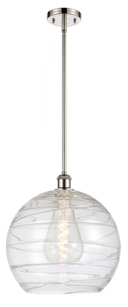 Athens Deco Swirl - 1 Light - 14 inch - Polished Nickel - Pendant