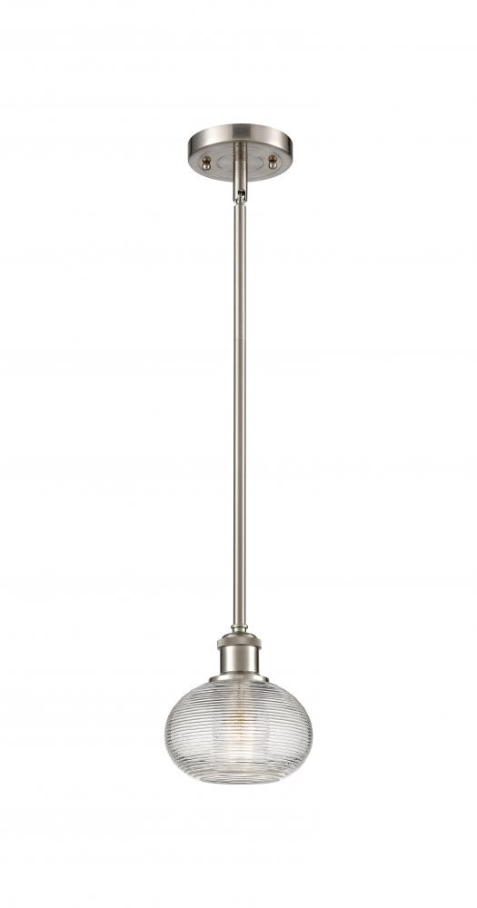 Ithaca - 1 Light - 6 inch - Brushed Satin Nickel - Mini Pendant