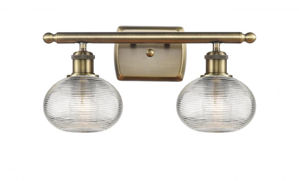 Ithaca - 2 Light - 16 inch - Antique Brass - Bath Vanity Light