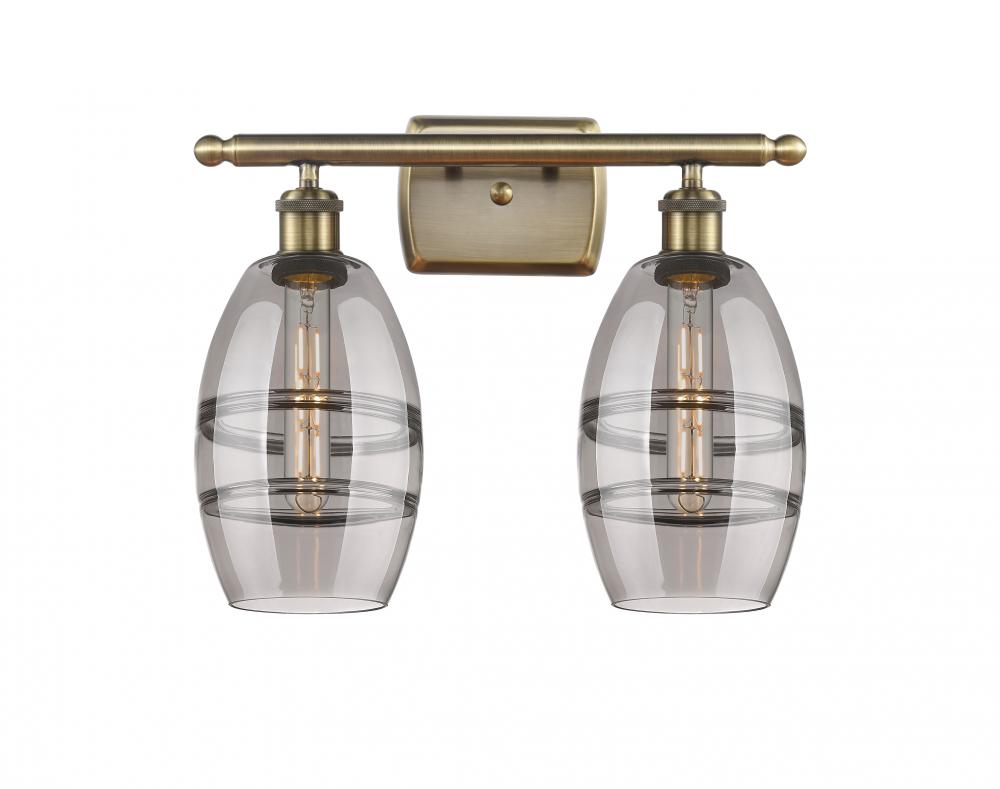 Vaz - 2 Light - 16 inch - Antique Brass - Bath Vanity Light