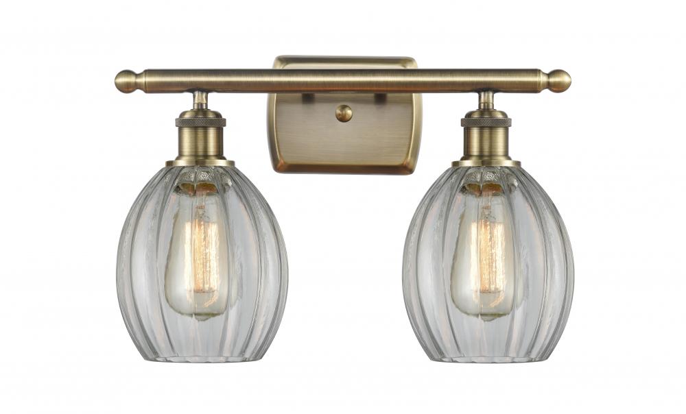 Eaton - 2 Light - 16 inch - Antique Brass - Bath Vanity Light