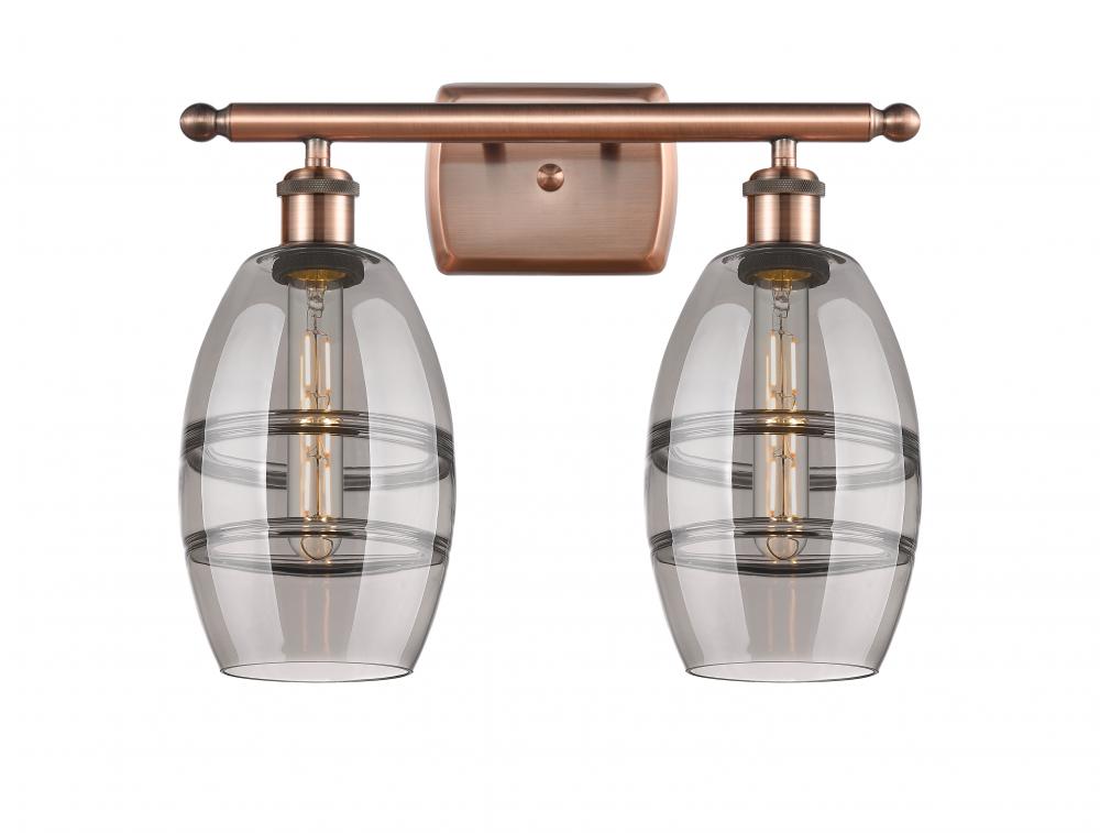 Vaz - 2 Light - 16 inch - Antique Copper - Bath Vanity Light