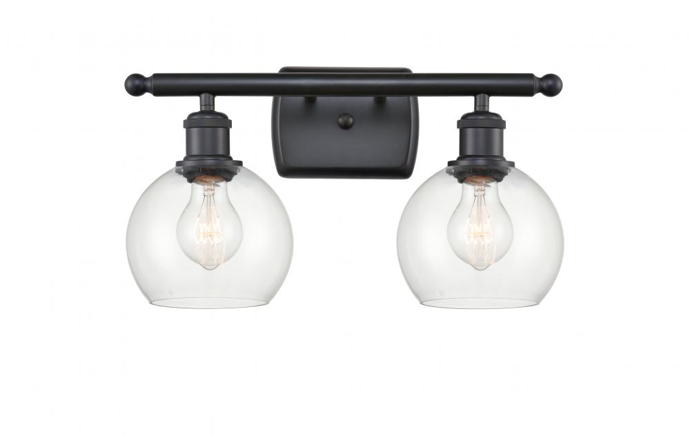 Athens - 2 Light - 16 inch - Matte Black - Bath Vanity Light