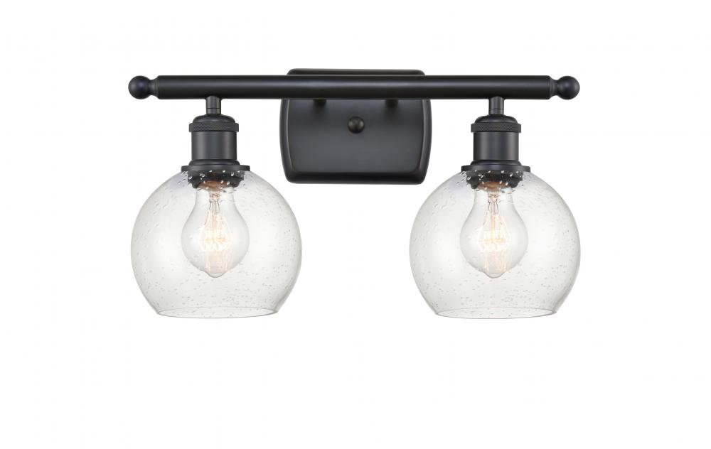 Athens - 2 Light - 16 inch - Matte Black - Bath Vanity Light