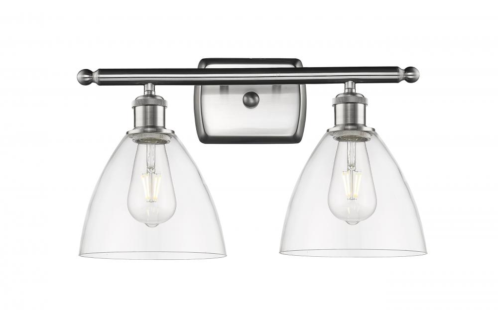 Bristol - 2 Light - 18 inch - Brushed Satin Nickel - Bath Vanity Light