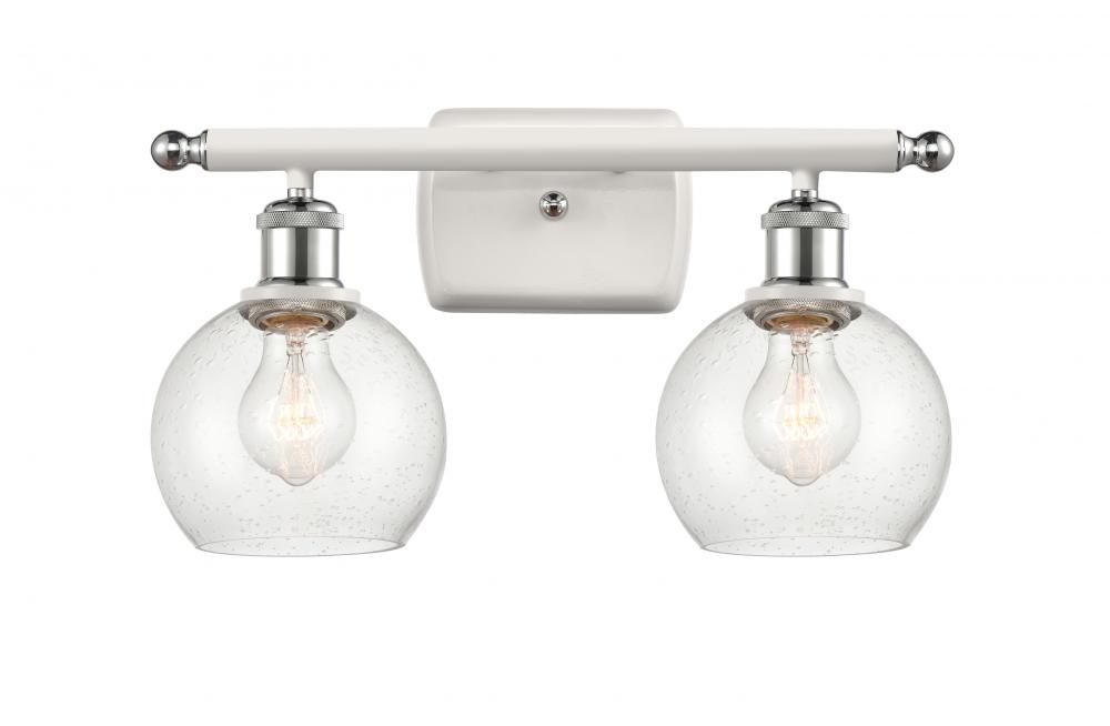 Athens - 2 Light - 16 inch - White Polished Chrome - Bath Vanity Light