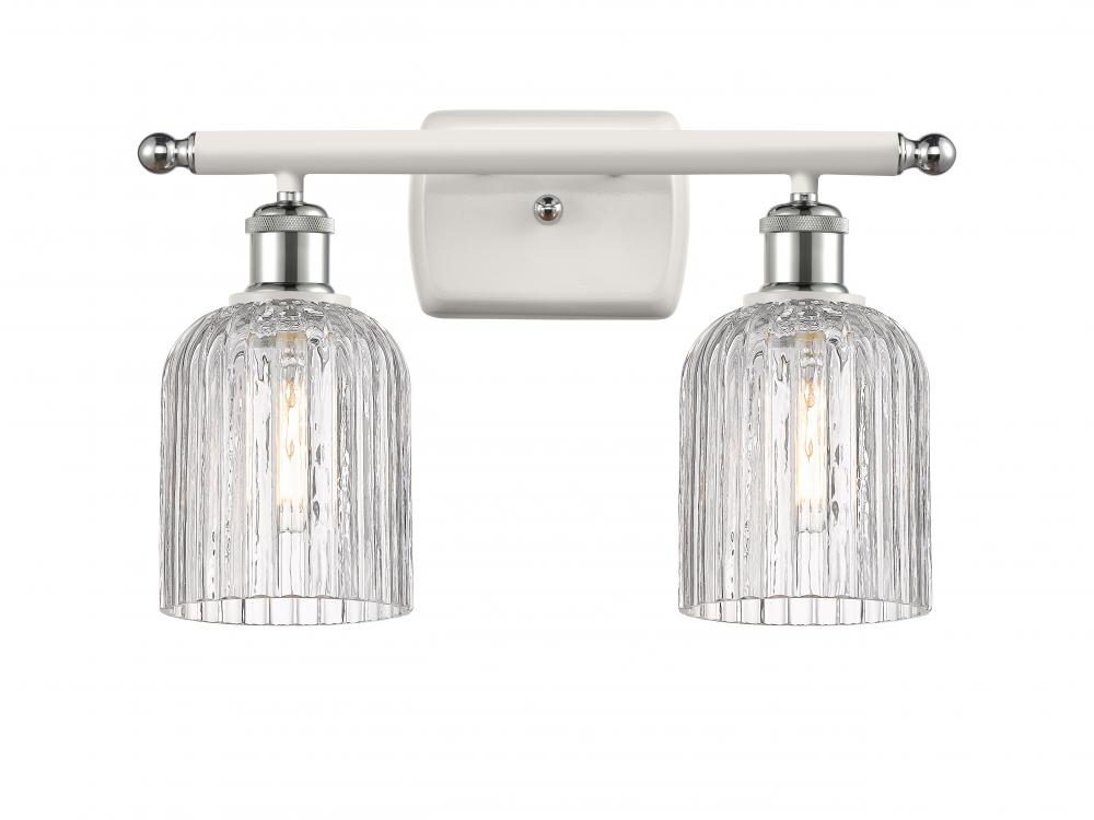 Bridal Veil - 2 Light - 15 inch - White Polished Chrome - Bath Vanity Light