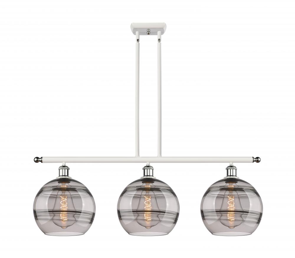 Rochester - 3 Light - 37 inch - White Polished Chrome - Cord hung - Island Light