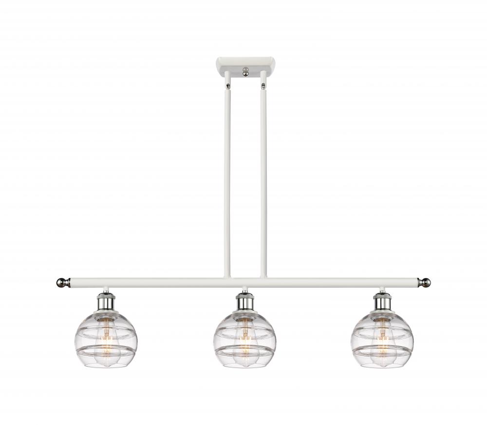 Rochester - 3 Light - 36 inch - White Polished Chrome - Cord hung - Island Light