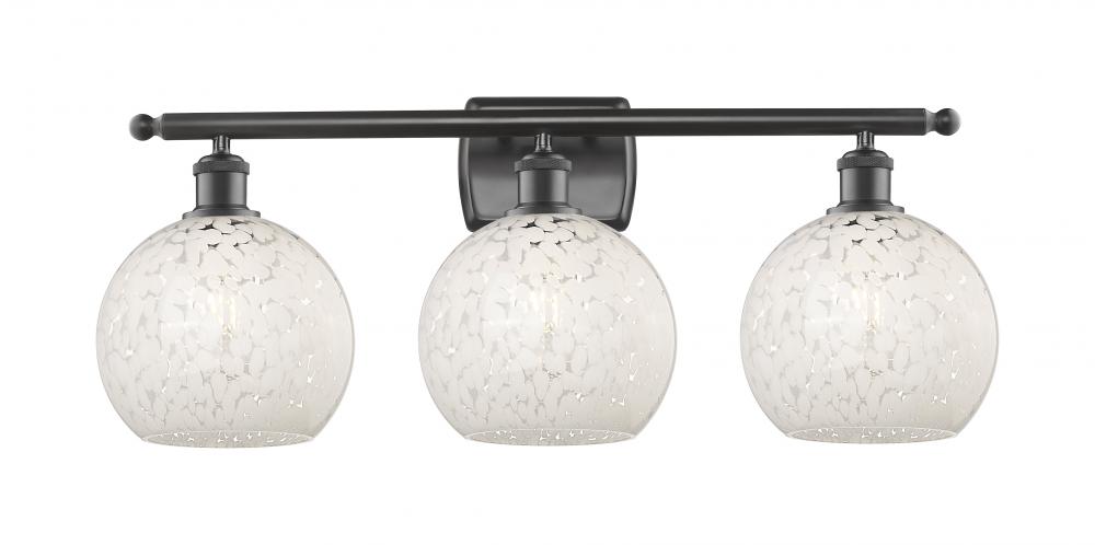 White Mouchette - 3 Light - 28 inch - Oil Rubbed Bronze - Bath Vanity Light